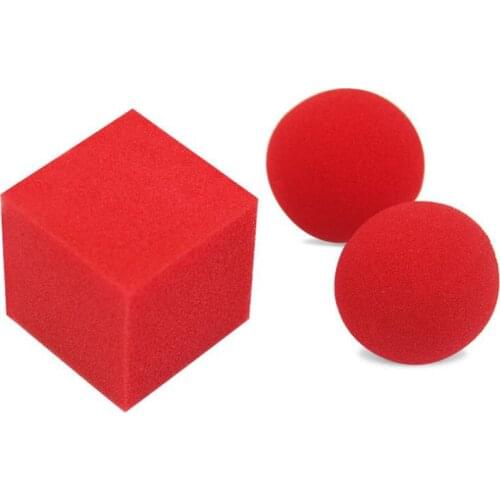 1 Set Funny 1 Block/cube 2 Sponge Balls Magic Tricks Props Magic Show Illusion Magic Close Up Street Toys Children Gifts