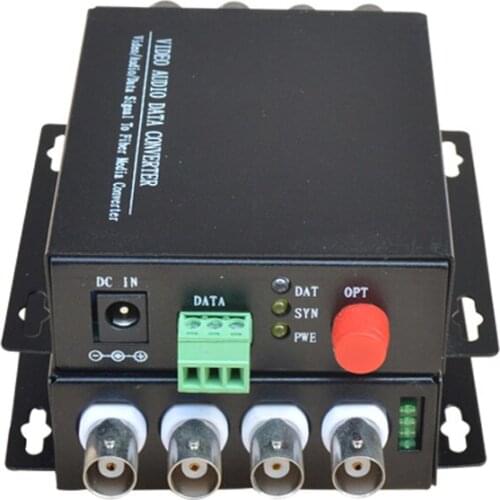 1 Pair 2 Pieces/lot 4 Channel Video Optical Converter 4V1D Fiber Optic Video Optical Transmitter & Receiver 4CH+RS485 Data