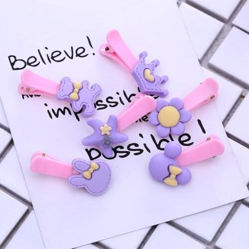 20PCS Fashion Barrette Baby Hair Clip Cute Flower Solid Cartoon Handmade Resin Flower Children Hairpin Girl Hairgrip Accessories