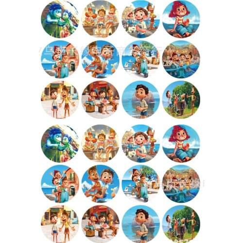24PCS/Set Luca Pixar Disney Stickers Anime Cartoon Sea Monsters Alberto Stikers Skateboard Bicycle Guitar Laptop Kids Stiker Toy