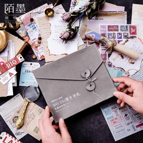 56/set Retro Paper Sticker with Postcard Stationery Envelope Sticky Note Set for DIY Album Decoration Scrapbooking Planner
