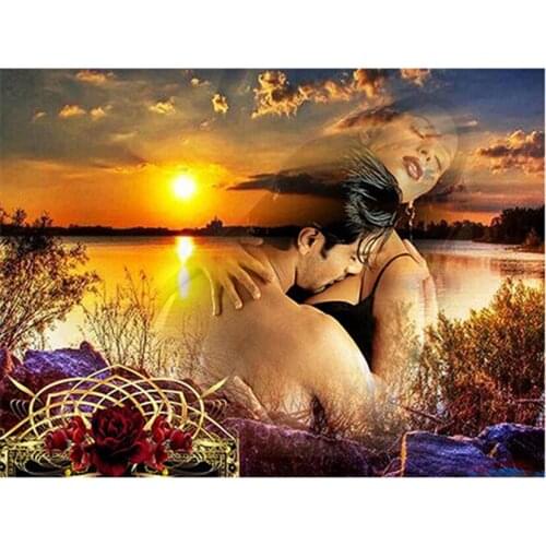 5D DIY Diamond Embroidery Abstract Lover Landscape Cross Stitch DIY diamond painting rhinestones poctures Christmas gift WG1347