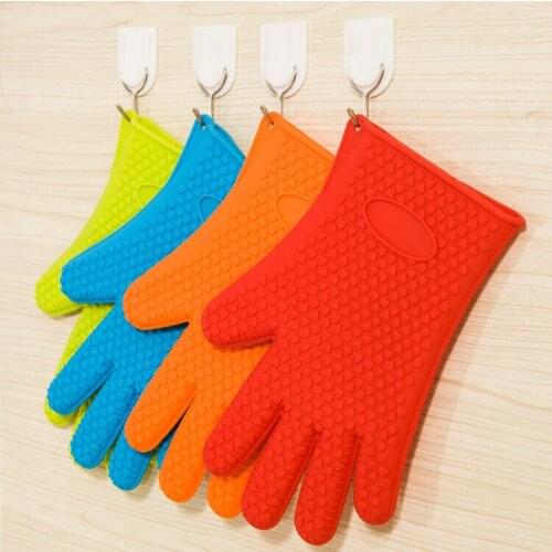 80pcs Heat Resistant Silicone Glove Cooking Baking BBQ Oven Pot Holder Mitt Kitchen Red Hot Search