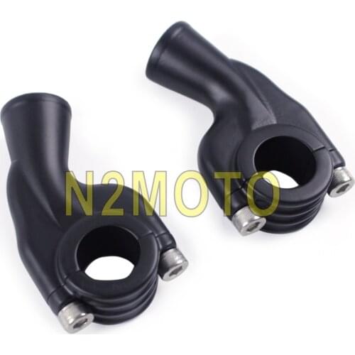 Aluminum Motorcycle Black Old School Rough Craft 7/8" Handlebar Riser 1" Bar Mount Clamp For Harley Cafe Racer Chopper Scrambler
