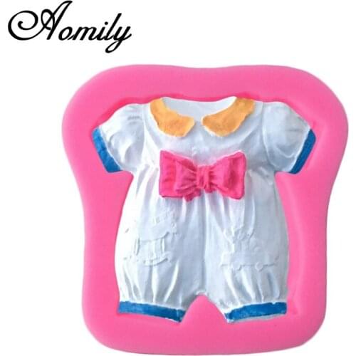 Aomily Beautiful 3D Baby Clothes Fondant Silicone Mold Candle Sugar Craft Tool Chocolate Cake Mould DIY Baking Decorating Tools