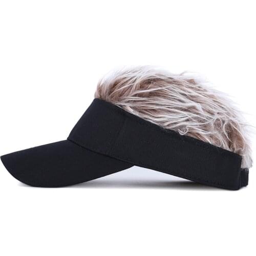 Golf Baseball Cap With Fake Flair Hair cap Sun Visor Fun Toupee Hats Mens Womens Spiked Hairs Wig hat