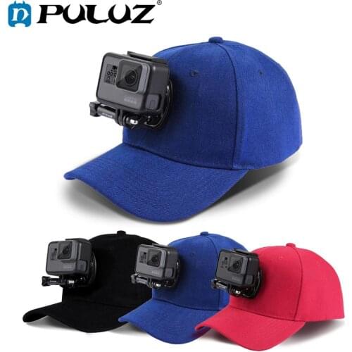 PULUZ Baseball Hat Sun Hat with Quick Release Buckle Mount For GoPro Hero 9 Black,/5 Session/5/4 /Xiaoyi/DJI OSMO Action Camera