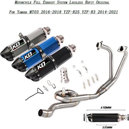 For Yamaha YZF-R25 YZF-R3 MT-03 Motorcycle Refit Original Front Middle Link Pipe With Exhaust Muffler Tip Tubes Full Set System