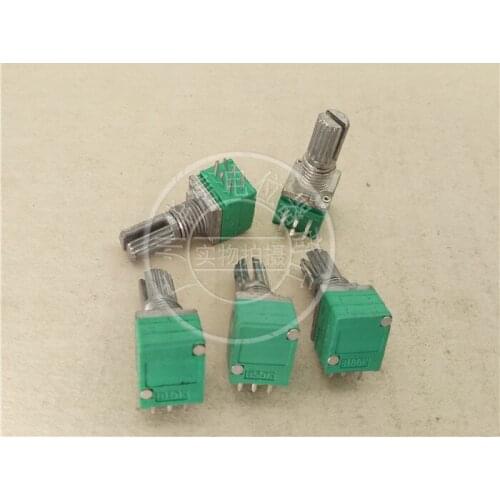 15pcs RK097G 9011 double potentiometer B10K B20K B50K B100K / handle length 15MM potentiometer