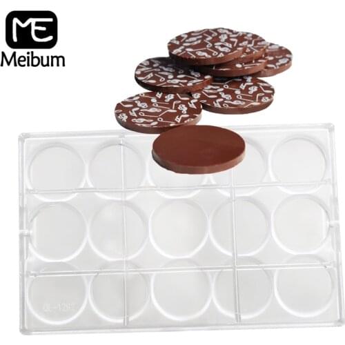 Meibum Polycarbonate Chocolate Mold 15 Cavity Coin Shape Confectionery Gift Baking Tool DIY Candy Decorating PC Plastic Mould