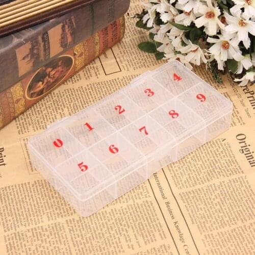 10 Grids Nail Manicure Art Storage Case Box Organizer Container Box False Tips Glitter Rhinestone Plastic Empty Boxes Case Tool