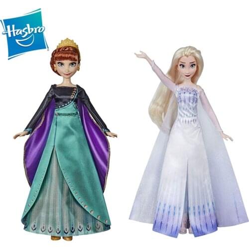 Hasbro Genuine Singing and Vocal Queen Elsa with Anna Barbie Doll Girl Play House Toy Dressed In A Movie-style Dress