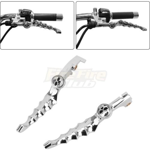 Chrome Motorcycle 1 Pair Skull Brake Clutch Levers Shifter Lever Handle Grips Set For LiFan V16 LF250-D LF250-E