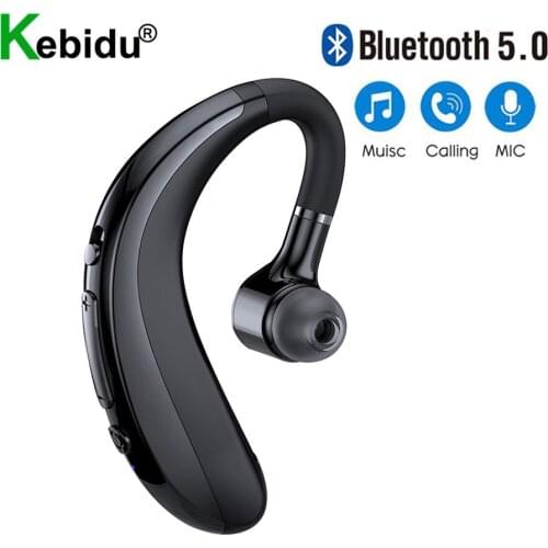 KEBIDU Handsfree Business Wireless Headset Stereo 5.0 Bluetooth Driving Earphone Sports Running Headphone With Mic For Iphone 12