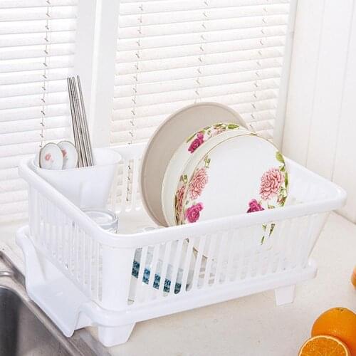 Kitchenware Dish Rack, Dish Drain Rack, Utensil Corner Rack, Dripping Small Plastic Cupboard, Kitchen Rack