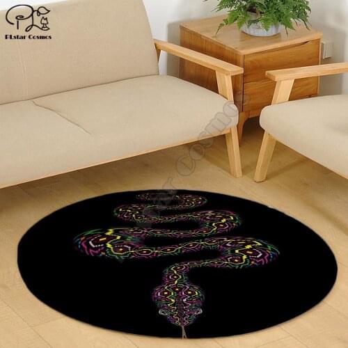 Retro snakec pattern carpet Square Anti-Skid Area Floor Mat 3D Rug Non-slip Mat Dining Room Living Room Soft Bedroom Carpet