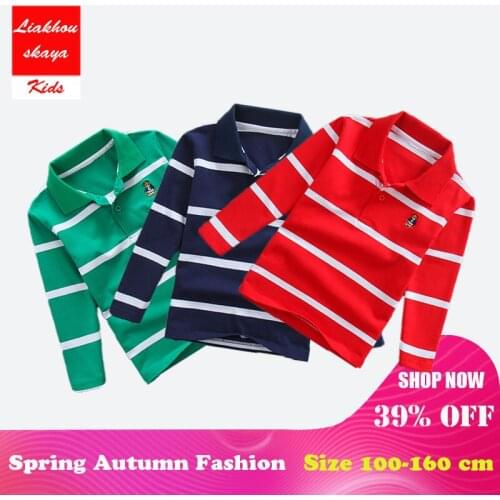 Liakhouskaya Brand Boys Tops 2018 New Fashion Long Sleeve Striped Boys Kids Fashion Shirt Us T-shirt Baby Boy Clothes Age 2-16 T