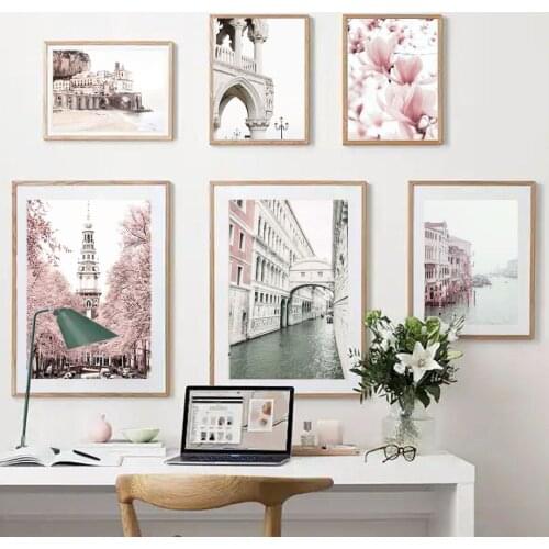 Magnolia Venice Canal River Street Sea Beach Wall Art Canvas Painting Nordic Posters And Prints Decor Pictures For Living Room