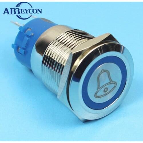 19145 latching 19mm power character illuninated flat head 1NO1NC/2NO2NC metal button switch logo switch