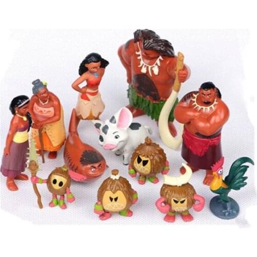 Disney Animation Moana 5-8cm 12Pcs/Set Model Furnishing Articles Toy Gifts for Children