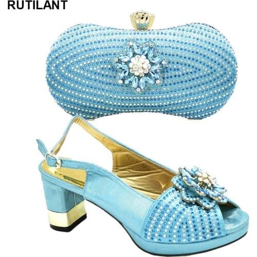 Fashion Nigerian Party Shoe and Bag Sets Women Shoes and Bag Set In Italy African Shoes Nigerian Women Party Pumps High Heels