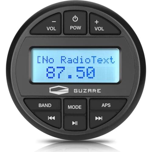 Marine Waterproof Radio Stereo Gauge Digital Media Audio System w/Bluetooth USB AM FM Receiver For ATV Boat SPA Bath Motorcycle