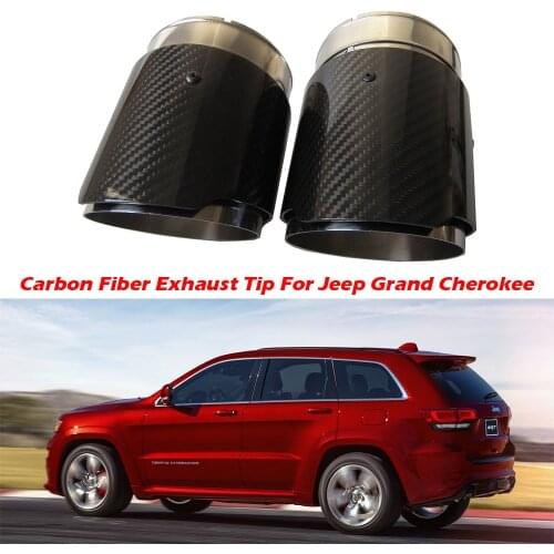 2PCS Carbon Fiber Exhaust Tip For For Jeep Grand Cherokee (2011-2017) 2PCS Carbon Fiber Muffler Tips Car Exhaust Pipes