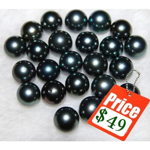 9-10mm AAA Genuine Natural Round Black Sea Water Tahitian Loose Pearl
