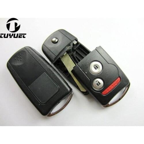 New Modified Folding Flip Remote Key Shell 2+1 Buttons For Honda 3 Buttons Case