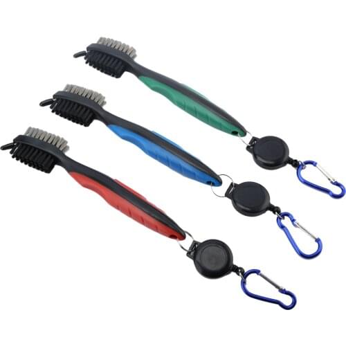 NEW 3 in1 Golf Club Brush Golf Groove Cleaning Brush Double-Side With Keychain Golf Golf Ball Putter Wedge Club Cue Cleaner Tool