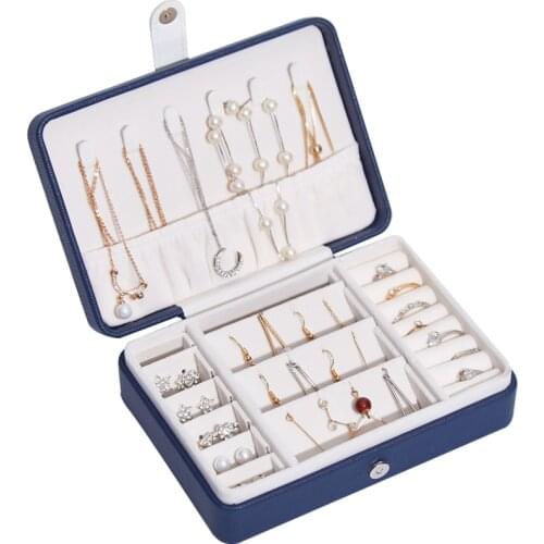 New Earrings Storage Box Eourean Style Jewelry Box Portable Jewelry Casket Jewelry Box Stud Earrings Jewelry Bag Leather