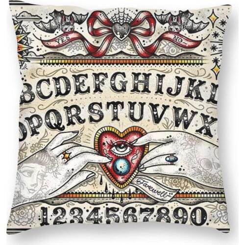 Ouija Board Pillow Cover Home Decorative Occult Cushion Cover Throw Pillow for Sofa Polyester Double-sided Printing Leisure