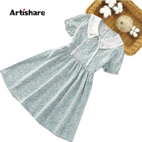 Girl Dress Floral Pattern Kids Party Dresses For Girls Casual Style Children Party Dress Summer Childrens Clothing
