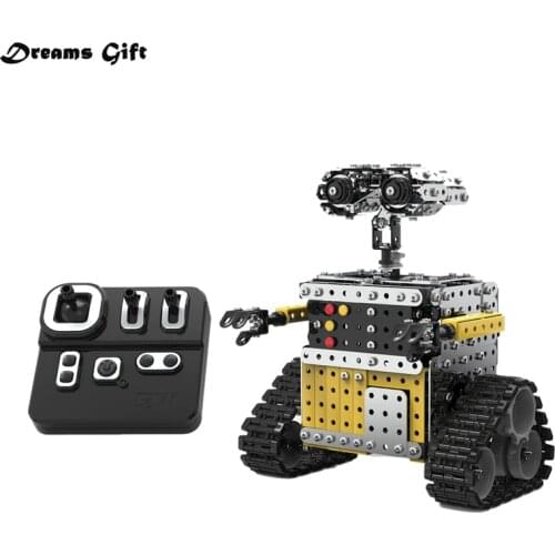 Remote Control Blocks Assembly Robot 2.4G 10CH DIY Steel Smart Obstacle Avoidance Walking RC Robot Toy for Children Robot Toys
