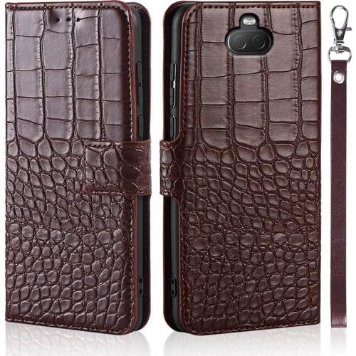 Luxury Crocodile texture Leather Wallet Flip Case for Sony Xperia XA3 case Phone cover For Sony Xperia 10 case with Card Holder