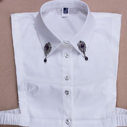 Detachable Collars Accessories embroidery peter pan collares necktie bead tassel crystal false fake collier femme collar