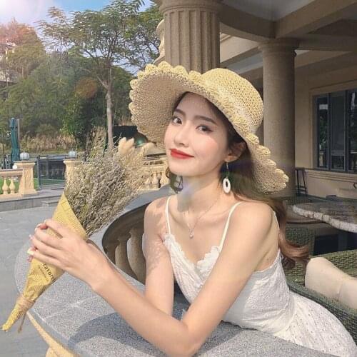 Summer Fashion Women Big Brim Straw Hat Lady Summer Sun Hat Visor Panama Style Bucket Cap Beach Hat Outdoor Girl Lace Gorros