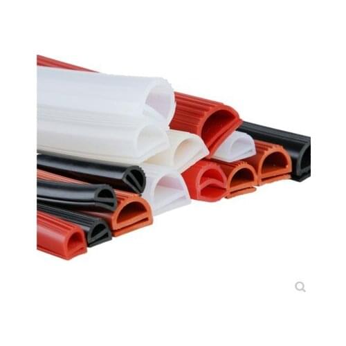 Silicone E Type Strip Red White E Shape Silicone Stirp Door Oven Freezer Door Oven Steaming Machine VMQ E Sealing Bar