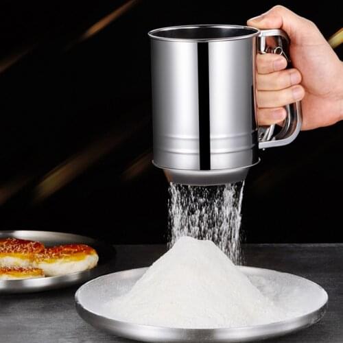 Sieve Stainless Steel Flour Sieve Cup Type Kitchen Accessories Semi-Automatic Dessert Tools
