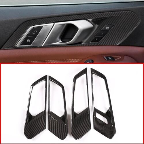 Carbon Fiber For BMW X5 G05 2019 Year Model ABS Car Interior Door Handle Trim Accessories