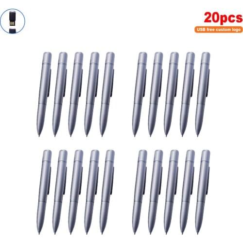 20pcs logo free pen type Usb Flash Drive 2.0 128gb Pendrive Customize Logo Memory Stick 32gb 16gb Business/Photography Bulk Gift