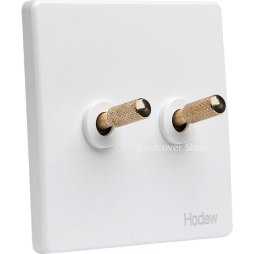 High Quality 86 Type Retro White Wall Lamp Brass Toggle Switch 1-4 Gang Single Dual Control Led Light Switch 10A 220V