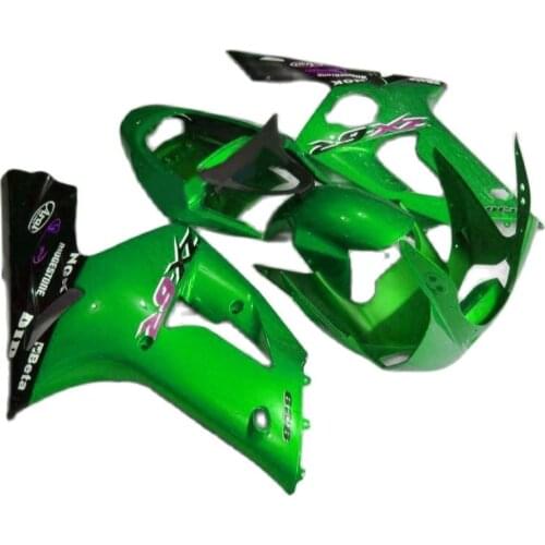 High Quality Injection Molding plastic racing for Kawasaki Ninja ZX6R fairing kit 2003 2004 green black set zx6r 03 04 BN16