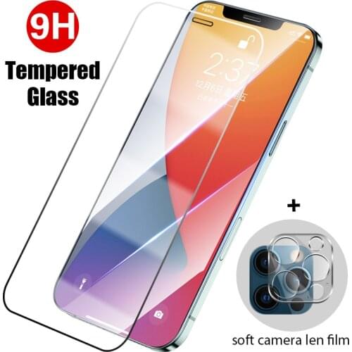 2in1 Protective Glass for iPhone 11 12 Pro Max Tempered Glass Camera Screen Protector on the for iPhone XS XR X 12 Mini