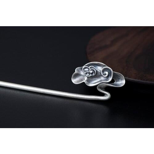 925 Sterling Silver Hair Stick Chinese Traditional Wedding Hair Accesories for Women Jewelry Auspicious Cloud Vintage Hairpins