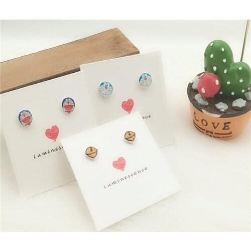 Doraemon Style Fashion Anime Cartoon Earring Animal Stud Earrings Women Girls Jewelry Party Birthday New Gifts