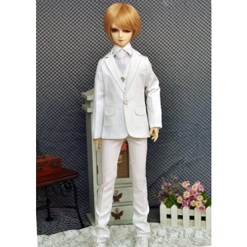 1/4 1/3 BJD clothes White suit coat +shirt +trousers +vest for BJD/SD MSD SD13 SSDF ID72 HID Strong uncle doll accessories C0074