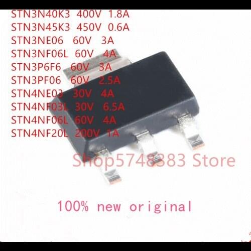 10PCS/LOT STN3N40K3 STN3N45K3 STN3NE06 STN3NF06L STN3P6F6 STN3PF06 STN4NE03 STN4NF03L STN4NF06L STN4NF20L SOT-223