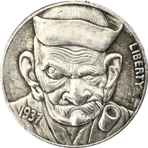 1937 Chainsmoker AB Souvenir Coins Collectibles 3D Antique Metal Commemorative Morgan Hobo Coin Copy Home Decor New Year Gifts