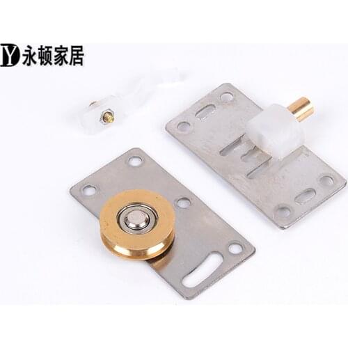 2sets 4pcs Heavy Duty Sliding Door Wheels Pulleys Rollers Runners for Cupboard Cabinet Funiture Smoothly & Mute Wheels